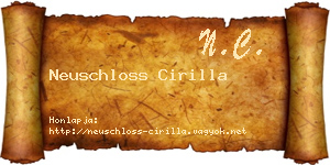 Neuschloss Cirilla névjegykártya
